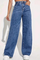High-Rise Straight-Leg Wide-Leg Jeans