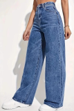 High-Rise Straight-Leg Wide-Leg Jeans