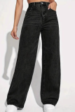 High-Rise Straight-Leg Wide-Leg Jeans