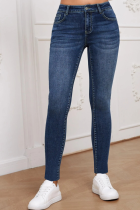 Stretch Denim Pants Washed High Waist Pencil Pants