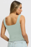 Sleeveless Square Neck Casual Navel-Exposing Camisole Vest for Women