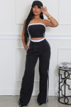 Fashion Women'S Sexy Tube Top With Wide-Leg Loose Trousers Two-Piece Suit