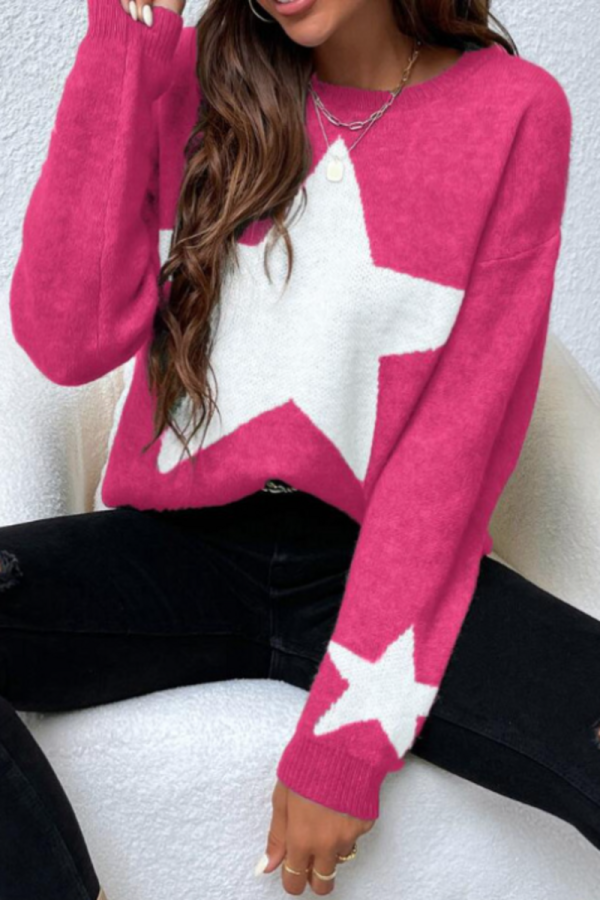 Round Neck Threaded Temperament Personality Sweater Knitted Pullover