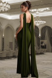 Fashion Women'S Casual Elegant Long Skirt Ribbon Solid Color Dress