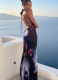 New Digital Print Sexy Midi Dress
