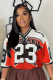 Retro Loose Casual T-shirt Contrast Color Street Grid Sports Jersey Long Top