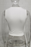 New Sexy Cross Slim Pleated Solid Color Vest