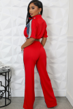 Denim Patchwork Stand Collar Zipper Top Wide Leg Pants Two Piece Set