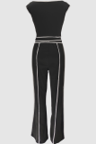Casual Slim Fit Sexy Sports Style Color Matching Trousers Two-Piece Suit
