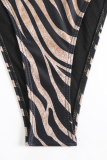 New Zebra Pattern Halter Neck Bikini Triangle Bag Two-Piece Swimsuit