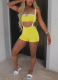 Threaded Ribbed Sexy Hot Girl Slim Overalls Two-piece Set