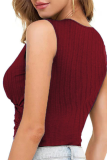 New Sexy Cross Slim Pleated Solid Color Vest