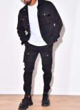 Fashionable Slim Fit Long Sleeve Jacket Workwear Two Piece Suit