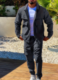Fashionable Slim Fit Long Sleeve Jacket Workwear Two Piece Suit