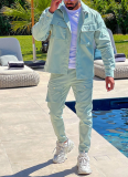 Fashionable Slim Fit Long Sleeve Jacket Workwear Two Piece Suit