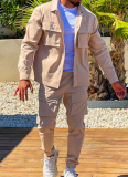 Fashionable Slim Fit Long Sleeve Jacket Workwear Two Piece Suit