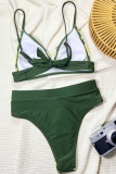 Green New Printed Beach Swimsuit Ladies Hot Spring Bikini Swimsuit Swimming Trunks