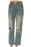 Blue New Fashion Loose Versatile Jeans