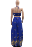 Lace-Up Sleeveless Dress Sexy Waist-Baring Embroidered Dress