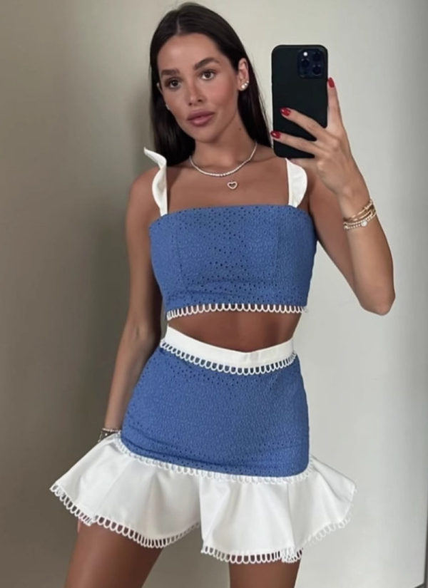 Sexy Vest Holiday Style Slim Skirt Two-piece Set