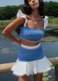 Sexy Vest Holiday Style Slim Skirt Two-piece Set