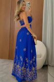 Lace-Up Sleeveless Dress Sexy Waist-Baring Embroidered Dress