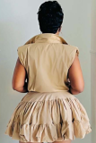 Fashion Casual Pleated Skirt Pants Women'S Two Piece Suit