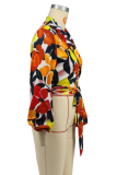 Red New V-neck Cardigan Casual Shirt