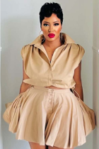 Fashion Casual Pleated Skirt Pants Women'S Two Piece Suit