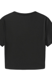 Letter Printed Navel-Exposed Short Sleeve T-Shirt