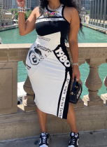 Digital Printed Casual Tank Festival Bodycon Dress