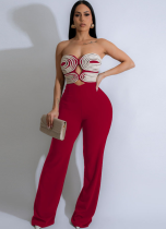 Fashion Design Handmade Ribbon Bandeau Backless Party Jumpsuit