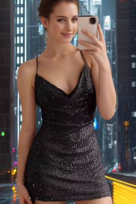 Sexy Hot Girl Sequined Backless Sequined Suspender Hip Dress