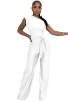Sexy Fashion Solid Color One Shoulder Slant Neck Women's Jumpsuit