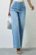 Vintage Stretch Women'S Quality Straight High Waist Denim Trousers