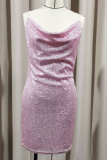 Sexy Hot Girl Sequined Backless Sequined Suspender Hip Dress
