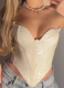 Sexy One Shoulder Wrap-around Beaded Underwire Fishbone Top