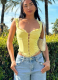 Lace Ruffle Stitching Temperament Versatile Suspender Herringbone Waist Vest