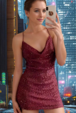 Sexy Hot Girl Sequined Backless Sequined Suspender Hip Dress