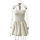 Sexy Halterneck Pleated Backless Dress