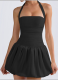 Sexy Halterneck Pleated Backless Dress