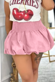 Solid Bubble Pleated High Waist Stretch Mini Skirt