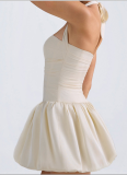Sexy Halterneck Pleated Backless Dress