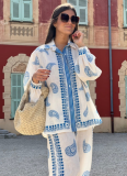 Fashion Personalized Printed Macaroon Linen Long Sleeve Shirt Suit