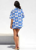 2025 New Printed Casual Shirt Shorts Set
