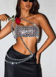 New Slim Fit Backless Gem Halter Camisole