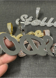 Full Diamond Floral Letter Pendant Personality Street Jewelry Necklace