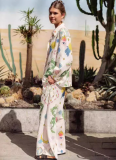 Fashion Personalized Printed Macaroon Linen Long Sleeve Shirt Suit