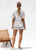 2025 New Printed Casual Shirt Shorts Set