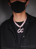 Full Diamond Floral Letter Pendant Personality Street Jewelry Necklace